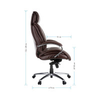 Кресло руководителя Helmi HL-ES03 Invincible повышенной прочности, кожа коричневая, хром 282339