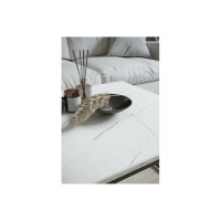 Журнальный стол Мебелик Овер белый мрамор/черный 4827 6725