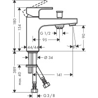 Смеситель для ванны и душа Hansgrohe Vernis Shape Monotrou, хром 71463000