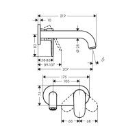 Смеситель для раковины Hansgrohe Vernis Shape настенный, хром 71578000