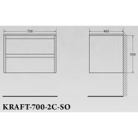 Подвесная база под раковину BelBagno KRAFT-700-2C-SO-BO Bianco Opaco