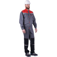 Летний костюм ГК Спецобъединение КМ-10 ЛЮКС, серый/красный/черный Кос 575/96/182