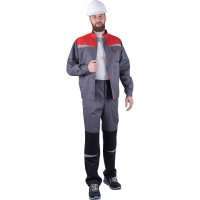 Летний костюм ГК Спецобъединение КМ-10 ЛЮКС, серый/красный/черный Кос 575/96/182