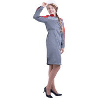 Женский летний халат ГК Спецобъединение РОУД серый-красный Хал 745/88/170