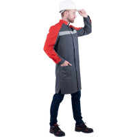 Летний халат ГК Спецобъединение РОУД, серый-красный Хал 552/104/170