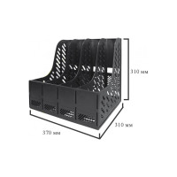 Вертикальный накопитель Attache 310 мм пластиковый черный 4 отделения 1337983