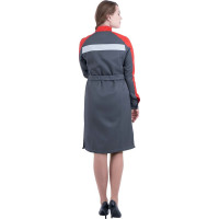 Летний женский халат ГК Спецобъединение РОУД, серый-красный Хал 745/120/158