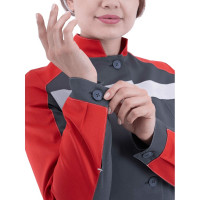 Летний женский халат ГК Спецобъединение РОУД, серый-красный Хал 745/120/158