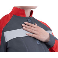 Летний женский халат ГК Спецобъединение РОУД, серый-красный Хал 745/120/158