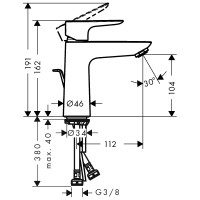 Смеситель для раковины HANSGROHE HG Talis E 110 71710140 00000071066