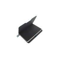 Блокнот BRAUBERG А5, 162x218мм, NOTE, под кожу, софт-тач, с резинкой, 80л, клетка, синий 113438