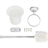 Туалетный ершик Solinne Blanco стеклянный хром, стекло-сатин B-51114 2522.022