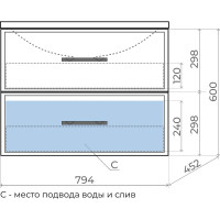 Тумба под раковину uperwood Foster 80 см, подвесная, черная 291020517