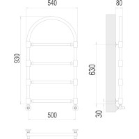 Полотенцесушитель водяной Версаль П4 500x930 Terminus 4620768885044