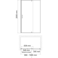 Душевая дверь WasserKraft Айш (Aisch) 55P12