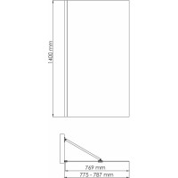 Стеклянная шторка на ванну с фиксатором WasserKraft Айш (Aisch) F 55P01-80