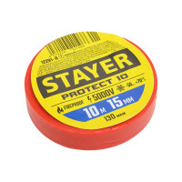 Изоляционная лента STAYER Protect-10 ПВХ 10 м х 15 мм, 5000 В, красная 12291-R_z01