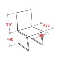 Стул ООО Комус UP конференц Silwia Arm каркас хром, кожзам синий Z06 550712