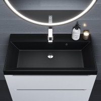 Кварцевая раковина для ванной комнаты uperwood Classic Quartz 80 см, черная матовая, космос 291030022