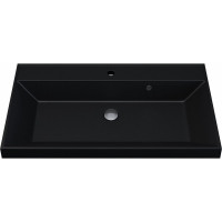 Кварцевая раковина для ванной комнаты uperwood Classic Quartz 80 см, черная матовая, космос 291030022