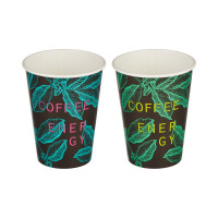 Одноразовый бумажный стакан Комус 300 мл разноцветный 50 штук в упаковке Coffee Energy 1553725
