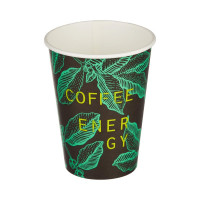 Одноразовый бумажный стакан Комус 300 мл разноцветный 50 штук в упаковке Coffee Energy 1553725