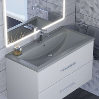 Кварцевая раковина для ванной uperwood Foster Quartz 90 см, серая матовая, бетон 291030041