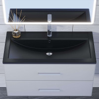 Кварцевая раковина для ванной uperwood Foster Quartz 90 см, черная матовая, уголь 291030042