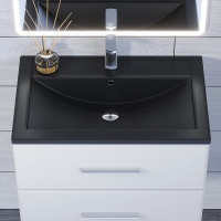 Кварцевая раковина для ванной uperwood Foster Quartz 70 см, черная матовая, уголь 291030034