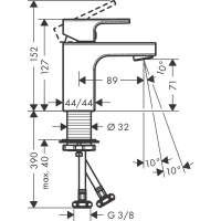 Смеситель для раковины Hansgrohe Vernis Shape 70, без сливного набора, матовый черный 71567670