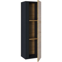 Шкаф-пенал для ванной комнаты uperwood Barsa_35х28х120 см, подвесной, черный/дуб сонома 293020545