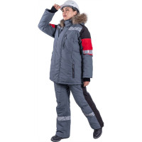 Зимняя куртка iForm ХАЙ-ТЕК SAFETY серый-красный-черный, женская Кур 237/112/170