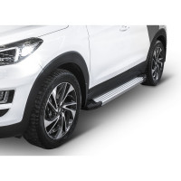 Алюминиевые пороги Rival Silver для Kia Sportage 2016-, 173 см, 2 шт F173AL.2309.2