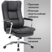 Компьютерное офисное кресло руководителя BRABIX PREMIUM Amadeus EX-507, с подлокотниками, экокожа, хром 530879