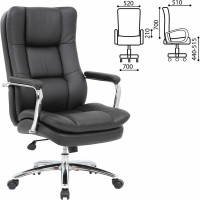 Компьютерное офисное кресло руководителя BRABIX PREMIUM Amadeus EX-507, с подлокотниками, экокожа, хром 530879