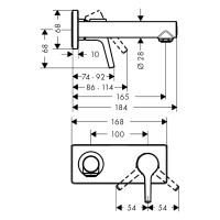 Настенный смеситель для раковины HANSGROHE Talis S внешняя часть 72110000 00000044190