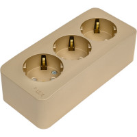 Розетка Systeme Electric BLANCA, О/У, 3-я, с заземлением, без шторок, титан BLNRA010314