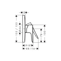 Смеситель для душа HANSGROHE 71765670 HG Talis E внешняя часть 00000071135