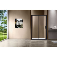 Душевая дверь VINCEA Garda 1400, черный, стекло прозрачное VDS-1G140CLB