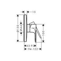 Внешняя часть смесителя для душа Hansgrohe Rebris e 72668670 00000122427