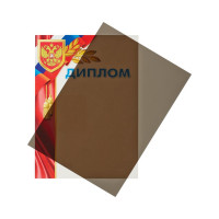 Обложки для переплета пластиковые дымч А4,200мкм Комус 100шт/уп 254635