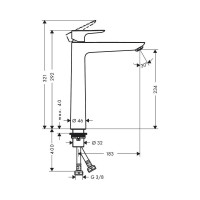Смеситель для раковины Hansgrohe Talis e 240 без донного клапана, матовый черный 71717670 00000081572