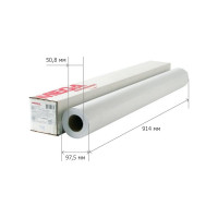 Бумага широкоформатная InkJet Комус 80г 914ммх50м 50,8мм 654101