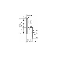 Внешняя часть смесителя для ванны Hansgrohe Vernis blend 71466670 00000092282