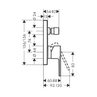 Внешняя часть смесителя для ванны Hansgrohe Vernis shape 71468670 00000092284