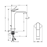 Смеситель для раковины Hansgrohe Vivenis 250 матовый черный 75040670 00000094159