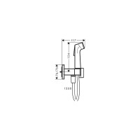 Внешняя часть комплекта для гигиенического душа Hansgrohe встроенный bidette 1jet e со шлангом и держателем 29233000 00000125484