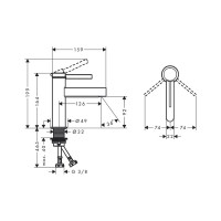 Смеситель для раковины Hansgrohe Finoris 110 push open матовый черный 76010670 00000091261