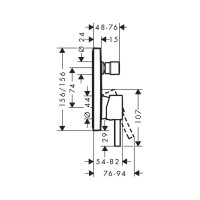 Внешняя часть смесителя для ванны Hansgrohe Finoris 76415000 00000094223