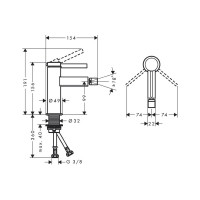Смеситель для биде Hansgrohe 76200000 00000094084